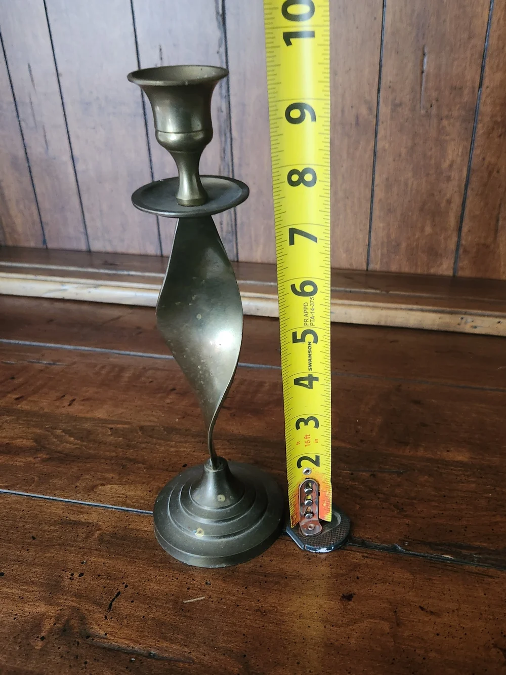 Brass Twist Candlestick Holder - Antique Finish